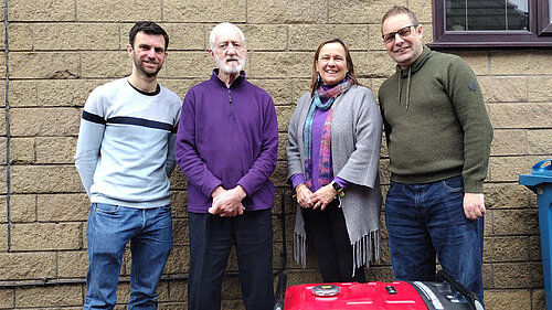 Parish Cllr Michael Powell; Paul Sykes, Mayor of Austerlands; Cllr Alicia Marland; and Cllr Garth Harkness