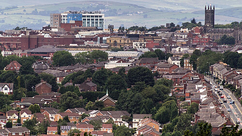 View of Oldham town centre