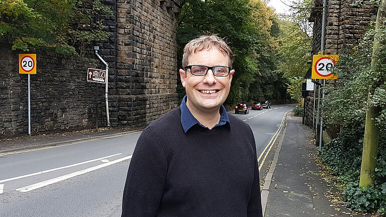 Garth Harkness at the 20mph zone 