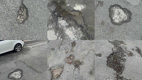 Just a few recently reported potholes across Oldham